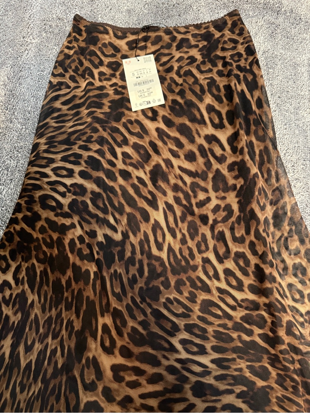 ZARA Leopard Print Tulle Skirt